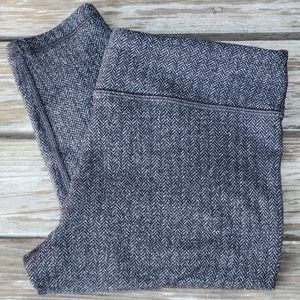 Ivivva Rhythmic gray + black herringbone full length leggings size 12
